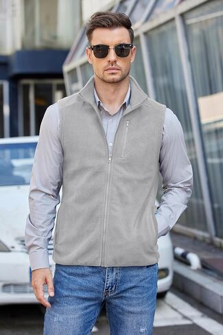 COOFANDY Men's Lightweight Fleece Vest Sleeveless Zip Up Warm Jacket Casual Outerwear Vests With Pockets in Saudi Arabia