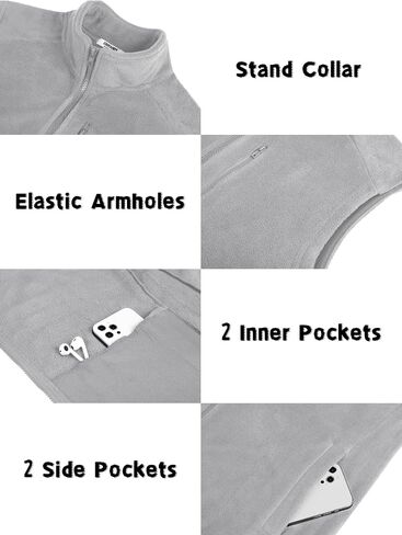 COOFANDY Men's Lightweight Fleece Vest Sleeveless Zip Up Warm Jacket Casual Outerwear Vests With Pockets in Saudi Arabia