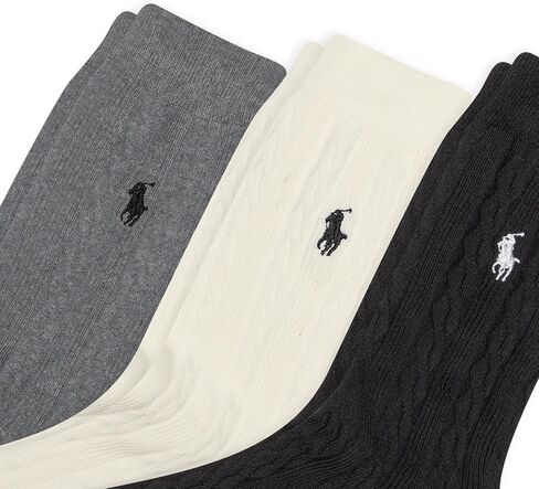 POLO RALPH LAUREN Women's Classic Cable Crew Socks-3 Pair Pack-Soft Cotton Comfort in Saudi Arabia