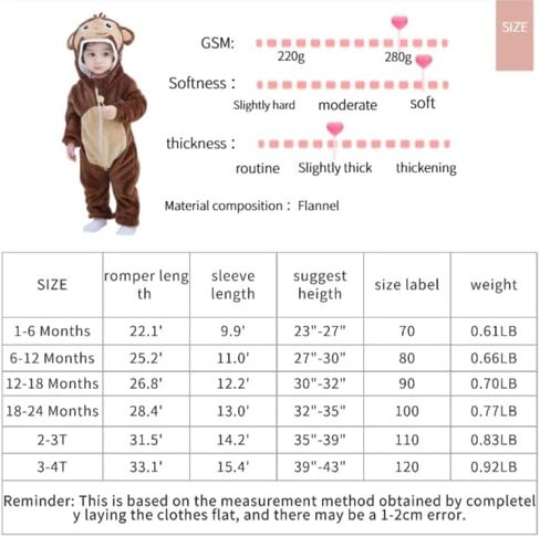 Unisex Baby Costume,Baby Flannel Animal Halloween Onesie Pajamas Home Clothing in Saudi Arabia