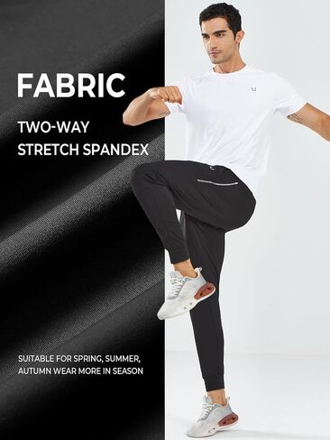 NORTHYARD Men's Joggers Pants with Zipper Pockets Tapered Athletic Workout Running Sweatpants for Men in Kuwait