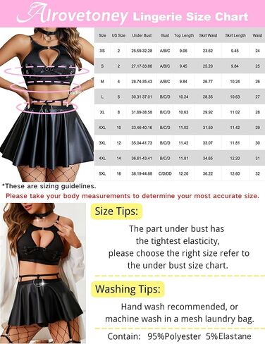 طقم لانجري نسائي برباط 6 قطع حمالة صدر ولباس داخلي طقم أحزمة مقصوصة مع تنانير من البولي يوريثان قلادة سوداء S in Kuwait