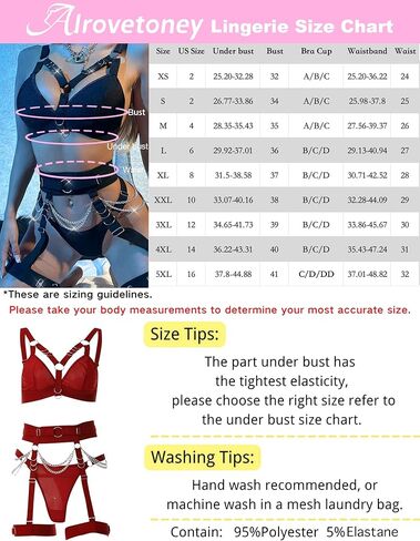 طقم لانجري نسائي برباط 6 قطع حمالة صدر ولباس داخلي طقم أحزمة مقصوصة مع تنانير من البولي يوريثان قلادة سوداء S in Kuwait