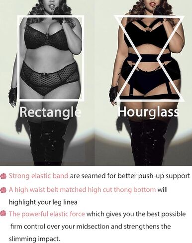 طقم لانجري نسائي برباط 6 قطع حمالة صدر ولباس داخلي طقم أحزمة مقصوصة مع تنانير من البولي يوريثان قلادة سوداء S in Kuwait