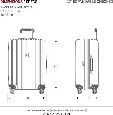 SwissGear 7910 Hardside Expandable Luggage with Spinner Wheels and TSA Lock, Sand, 2-Piece Set (20/27) in Kuwait