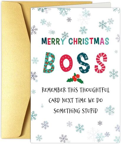 Funny Boss Christmas Card from Team Group, Merry Christmas Card for Boss, Boss Holiday Card, Remember This Card Next Time We Do Something Stupid in Kuwait