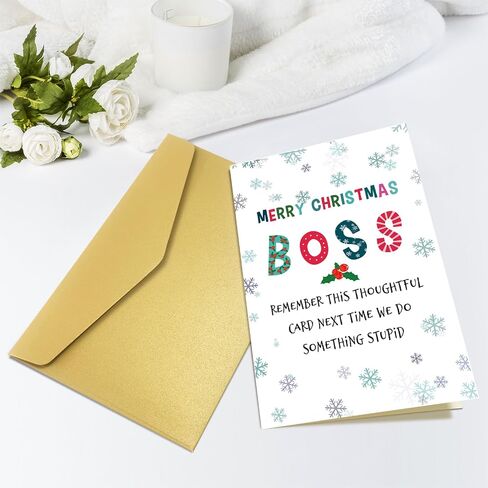 Funny Boss Christmas Card from Team Group, Merry Christmas Card for Boss, Boss Holiday Card, Remember This Card Next Time We Do Something Stupid in Kuwait