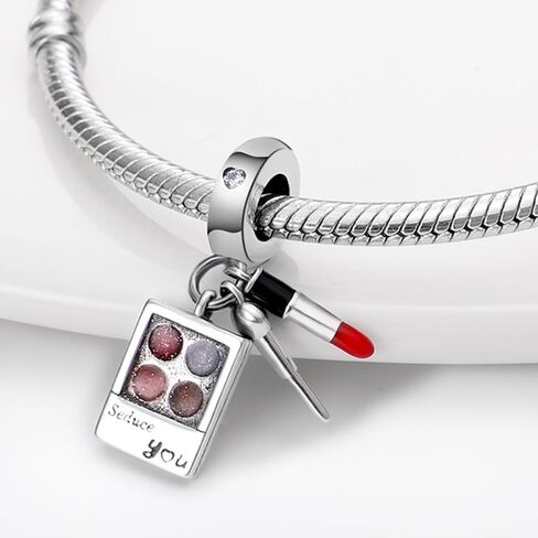 Balloon Travel Bag Pumpkin Murano Glass Lipstick High Heel Fireflies Bees Flag Butterfly Dangle Charms Compatible for Women Bracelets Necklaces in 925 Silver with Cubic Zirconia,Women Jewelry in Saudi Arabia