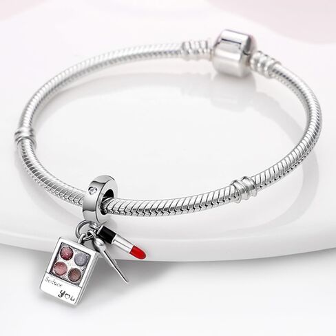Balloon Travel Bag Pumpkin Murano Glass Lipstick High Heel Fireflies Bees Flag Butterfly Dangle Charms Compatible for Women Bracelets Necklaces in 925 Silver with Cubic Zirconia,Women Jewelry in Saudi Arabia