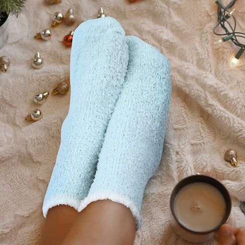 Handepo 10 Pairs Fuzzy Socks Women Warm Soft Fluffy Plush Socks Slipper Socks warm Sleeping Socks Winter Socks for Women Christmas Gifts, Bright Colors in Saudi Arabia