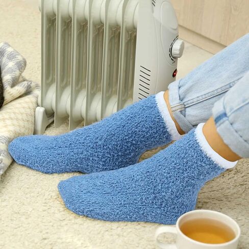 Handepo 10 Pairs Fuzzy Socks Women Warm Soft Fluffy Plush Socks Slipper Socks warm Sleeping Socks Winter Socks for Women Christmas Gifts, Bright Colors in Saudi Arabia