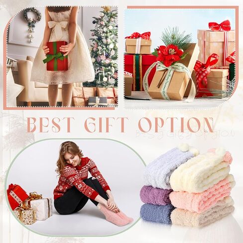 Ramede 60 زوجًا من الجوارب اللطيفة غير الواضحة، جوارب ناعمة للنوم في الشتاء، جوارب سميكة منفوشة، جوارب دافئة من القطيفة للنساء in Kuwait