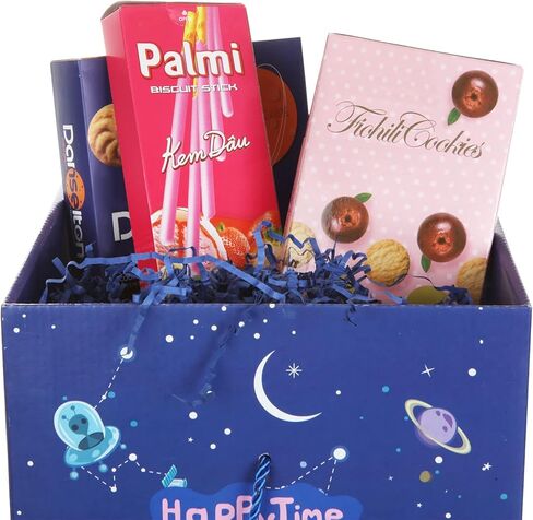 8 أكياس من RHBLME من حشو قطع الورق المجعد، 2.0 رطل، رائعة لتغليف الهدايا، وحشو السلة، والمزيد (أصفر وأزرق داكن) in Kuwait