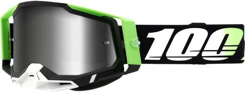 100% Racecraft 2 Kalkuta Goggles OSFM Kalkuta/Black/White/Green/Silver Mirror Lens in Saudi Arabia