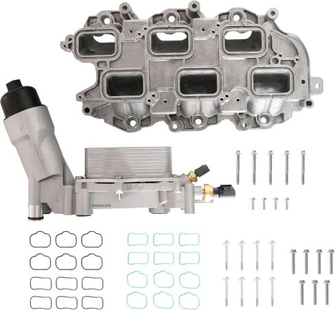 Aluminum Engine Lower Intake Manifold with Oil Cooler Filter Housing Assembly Fit for Jeep Cherokee for Wrangler Fit for Dodge Journey for Durango for Avenger Fit for Chrysler 200/300 Fit for RAM C/V in Saudi Arabia