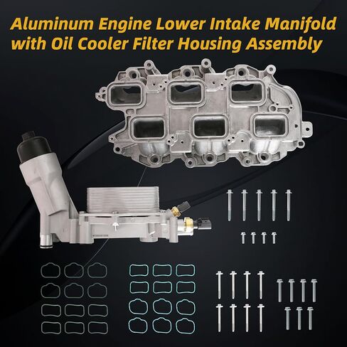 Aluminum Engine Lower Intake Manifold with Oil Cooler Filter Housing Assembly Fit for Jeep Cherokee for Wrangler Fit for Dodge Journey for Durango for Avenger Fit for Chrysler 200/300 Fit for RAM C/V in Saudi Arabia