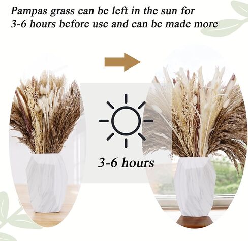 Natural Pampas Grass,Freely Matched Pampas Grass Decor,Boho Home Decor (96pcs),Can be Used for Home Decoration,Wedding,Small Party in Saudi Arabia