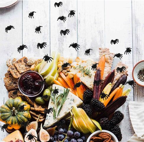 Fake Spiders Halloween Mini Spiders 100Pcs Black Small Fake Spider Realistic Plastic Scary Spiders Novelty False Spiders for Boys Adults Halloween Decorations Outdoor Indoor Prank Props Party Supplies in Saudi Arabia