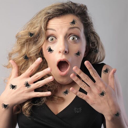 Fake Spiders Halloween Mini Spiders 100Pcs Black Small Fake Spider Realistic Plastic Scary Spiders Novelty False Spiders for Boys Adults Halloween Decorations Outdoor Indoor Prank Props Party Supplies in Saudi Arabia