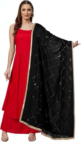 Chandrakala Cotton Blend Dupatta for Women, Shawl Scarf Wrap Chunni (D286-P) in Kuwait