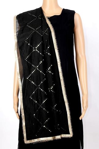 Chandrakala Cotton Blend Dupatta for Women, Shawl Scarf Wrap Chunni (D286-P) in Kuwait