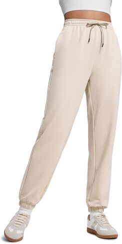 CRZ اليوغا الصوف Sweatpants النساء القطن ركض عالية الخصر صالة السفر عادية مرونة أسفل السراويل مع جيوب in Saudi Arabia
