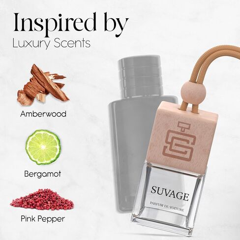 Suvage Car Fragrance Diffuser - Luxury Car Air Freshener Inspired by Sauvage - Long Lasting Car Air Freshener Diffuser - Car Scent with Elegant Giftable Package in Saudi Arabia