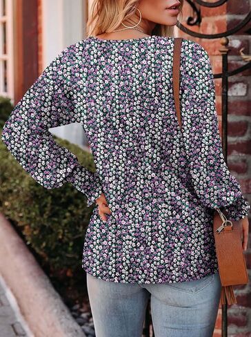 onlypuff Long Sleeve Shirts for Women Fall Tops Dressy Casual Blouses Pullover Trendy Tunic Tops in Saudi Arabia