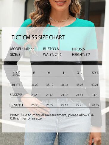 Women's Long Sleeve Shirts Zipper Color Block V Neck Tunic Tops Casual Blouse in Saudi Arabia