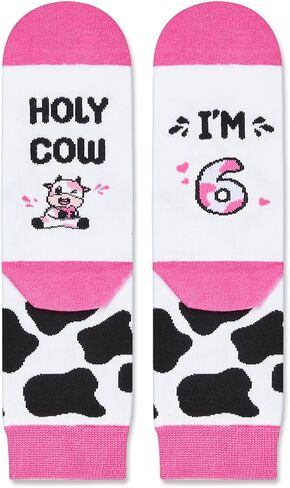 HAPPYPOP 6th Birthday Gifts Ideas for Girls - Socks for Girls Boys Age 6, Six Year Old Gifts for Kids, Presents for 6 Year Olds, Birthday Gift Box with Greeting Card in Saudi Arabia