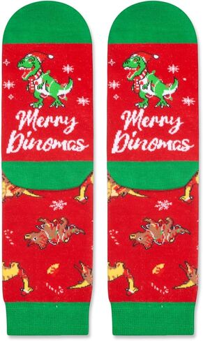 HAPPYPOP Christmas Gifts Stocking Socks for Boys Girls - Dinosaur Socks Xmas Stocking Stuffers for Toddler Pre-teen in Saudi Arabia
