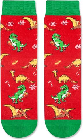 HAPPYPOP Christmas Gifts Stocking Socks for Boys Girls - Dinosaur Socks Xmas Stocking Stuffers for Toddler Pre-teen in Saudi Arabia