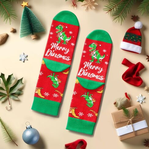 HAPPYPOP Christmas Gifts Stocking Socks for Boys Girls - Dinosaur Socks Xmas Stocking Stuffers for Toddler Pre-teen in Saudi Arabia
