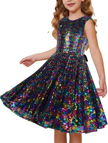 GRACE KARIN Girls Sequin Dress Sleeveless Prom Party Formal Graduations Fancy Tween Girls Dresses Size 5-12 in Saudi Arabia