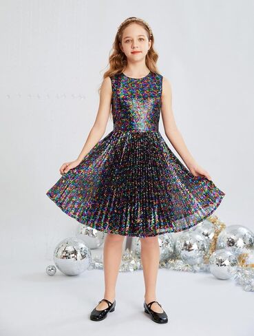 GRACE KARIN Girls Sequin Dress Sleeveless Prom Party Formal Graduations Fancy Tween Girls Dresses Size 5-12 in Saudi Arabia
