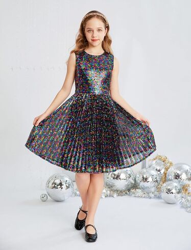 GRACE KARIN Girls Sequin Dress Sleeveless Prom Party Formal Graduations Fancy Tween Girls Dresses Size 5-12 in Saudi Arabia