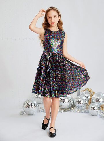 GRACE KARIN Girls Sequin Dress Sleeveless Prom Party Formal Graduations Fancy Tween Girls Dresses Size 5-12 in Saudi Arabia