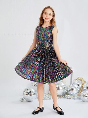 GRACE KARIN Girls Sequin Dress Sleeveless Prom Party Formal Graduations Fancy Tween Girls Dresses Size 5-12 in Saudi Arabia