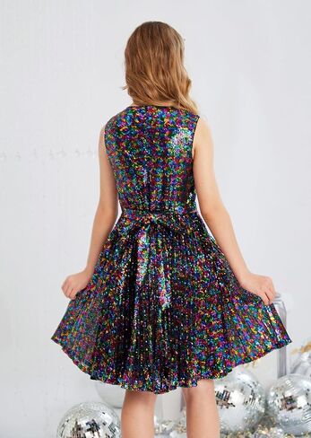 GRACE KARIN Girls Sequin Dress Sleeveless Prom Party Formal Graduations Fancy Tween Girls Dresses Size 5-12 in Saudi Arabia