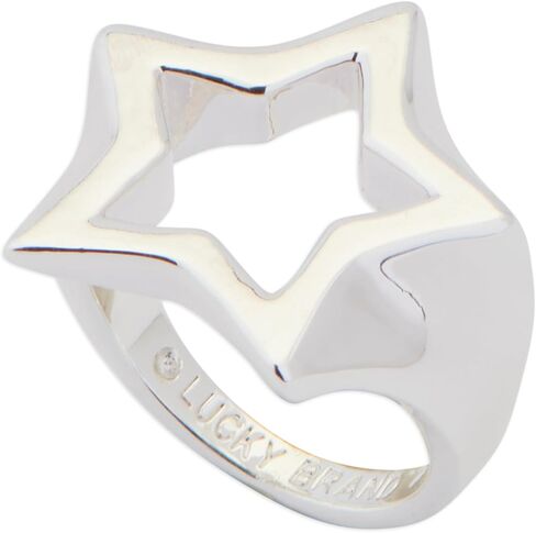 Lucky Brand Women's Open Star Ring, Silver, 7 in Saudi Arabia