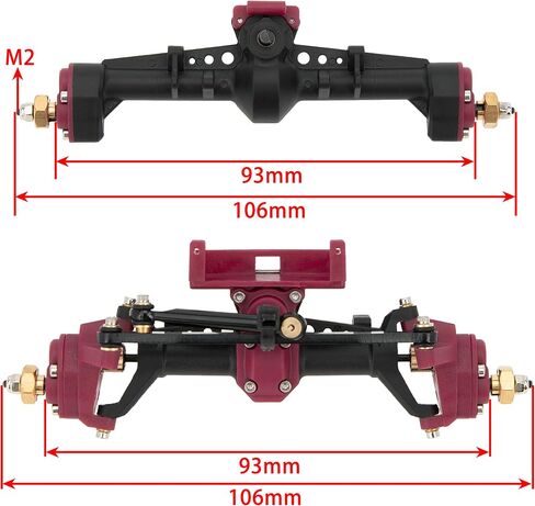 DKKY SCX24 مجموعة محاور بوابة نايلون مع محور C لمحور SCX24 90081 C10 Jeep 1/24 RC أجزاء ترقية الزاحف (أسود) in Saudi Arabia