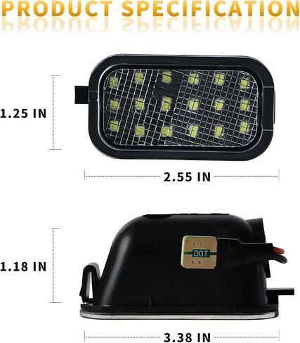 LED Rear License Plate Lights for 2007-2014 Chevy Suburban Tahoe GMC Yukon Cadillac Escalade ESV Tag Lamp Assembly, 6000K White 2PCS in Kuwait