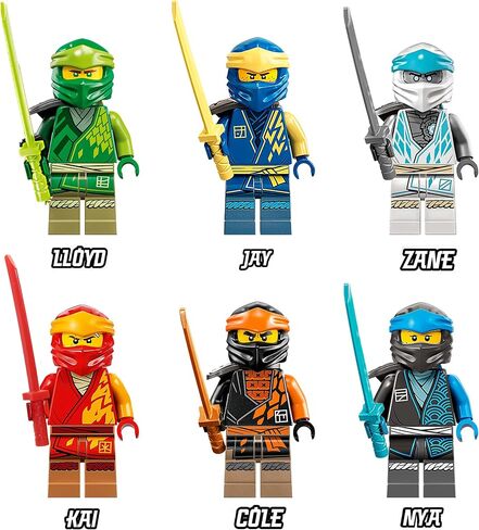 حزمة كومبو صغيرة الحجم من LEGO NINJAGO - لويد وجاي وكاي وكول وزين ونيا (مع أسلحة) in Saudi Arabia