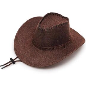 Unisex Cowgirl Hat Cowboy Hat Sun Hat Cowgirl Cap for Women Men Western Cowboy Halloween Cosplay Costume