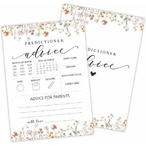 Baby Shower Game Cards, 30 Floral Theme Double-Sided Game Cards For Baby Announcement, Guess Who? Mommy Or Daddy Game Cards, Spring Flower, Gender Reveal Party Favor, Activity - C06
