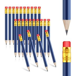 Lusofie 24 Pcs Mini Pencils Golf Pencils With Erasers Bridal Shower Pencils HB Graphite Pencil For Students Designers Architects School Office(Blue)
