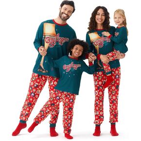 WARNER BROS Frosty the Snowman Christmas Family Matching Pajamas Snowflake and Snowman Print Mommy and Me Xmas Pjs for Couple