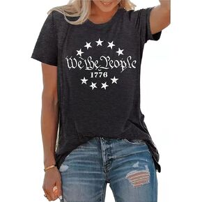 American Flag Heart Shirts for Women 4th of July T-Shirt Graphic Patriot Tee USA Flag Shirt Tops