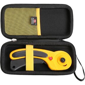 FBLFOBELI Hard Storage Rotary Cutter Case, for Fiskars/OLFA Rotary Cutter, for Store Blades, Thread Spools, Seam Rippers and Small Scissors, 7.9x3.7x2.6 Inch, Case Only