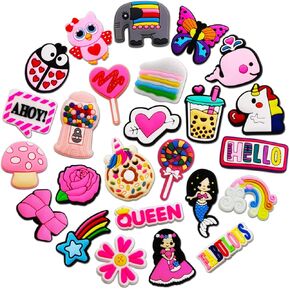 25 | 50PCS Boys Girls Shoe Charms Fits for Croc Clog Sandals, Cute Shoes Decorations Accessories for Boy Girl Adults Women Men